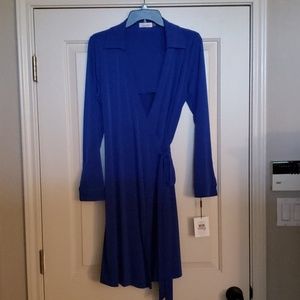 Calvin Klein royal blue wrap dress